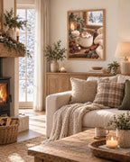 Hot Chocolate print cosy seasonal interior mockup