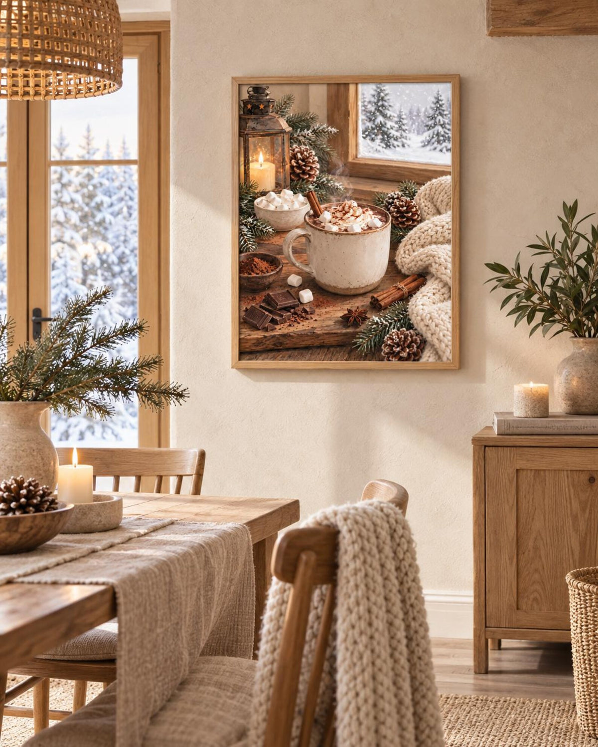 Hot Chocolate wall art hygge lifestyle mockup