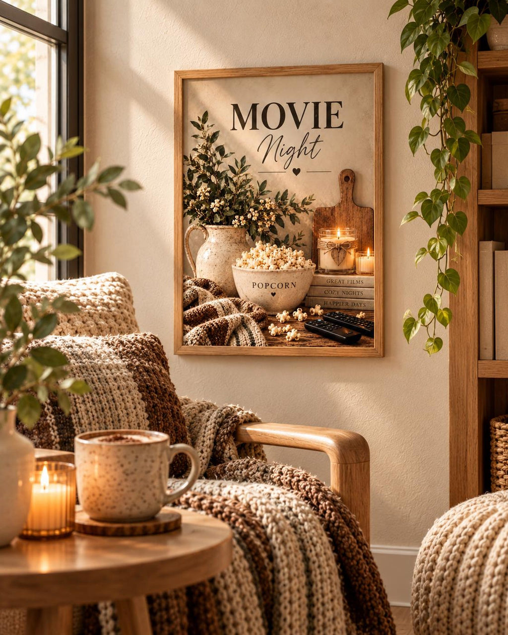 Framed Movie Night print lifestyle mockup 4