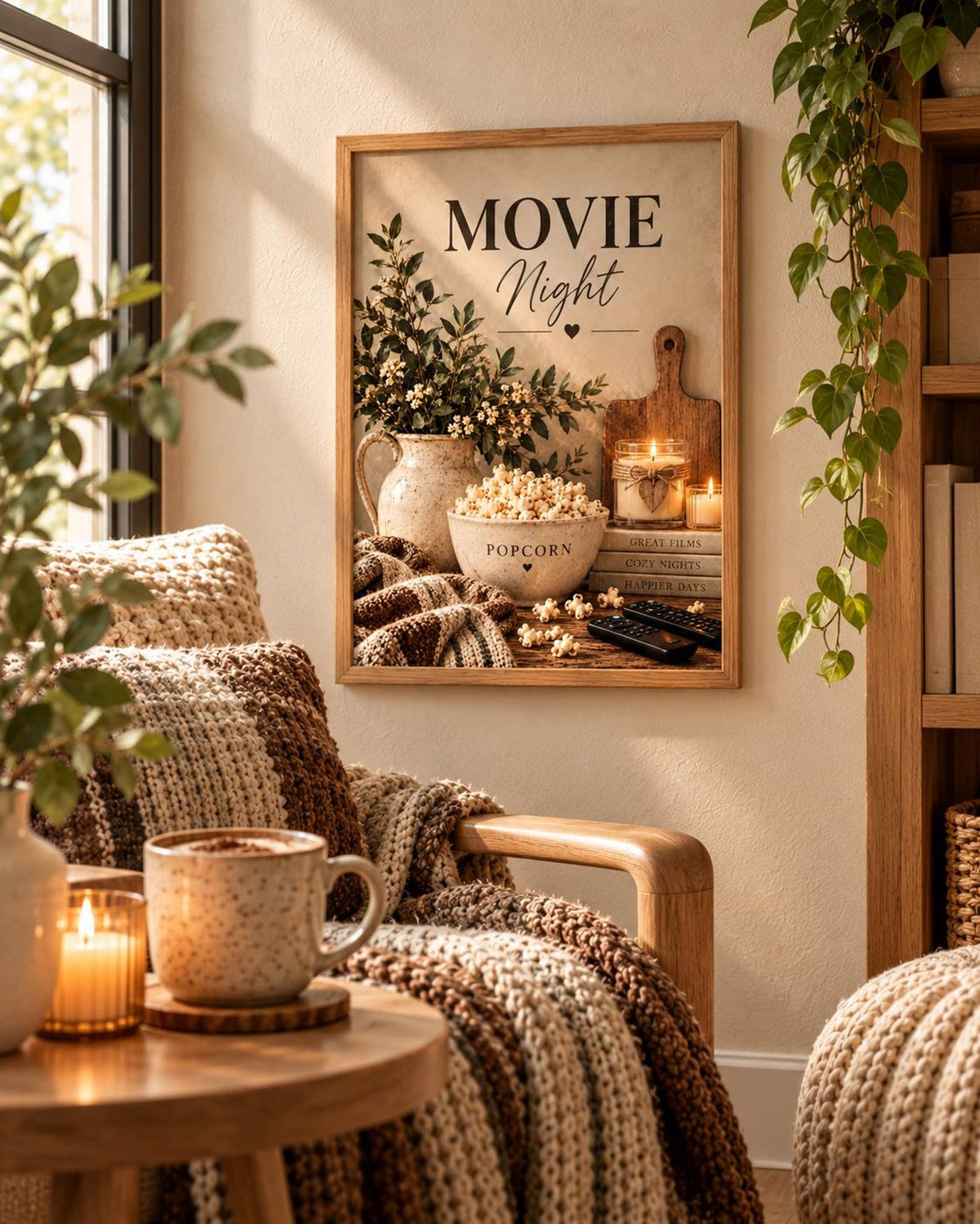 Framed Movie Night print lifestyle mockup 4