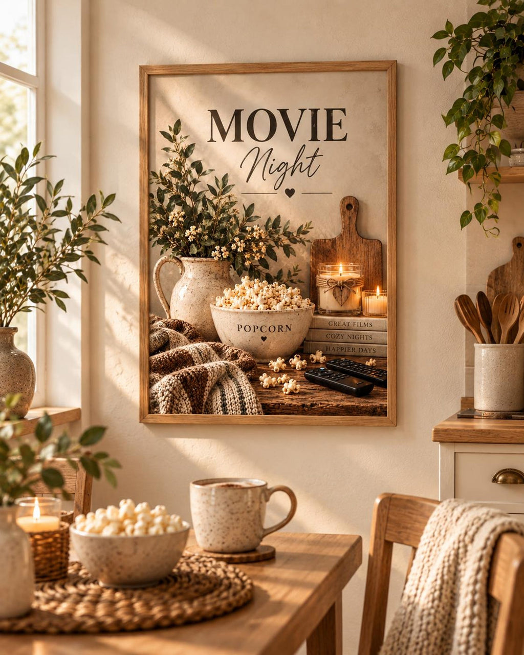 Framed Movie Night print lifestyle mockup 2