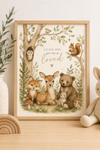 Framed Woodland Nursery Wall Art Print, Neutral Baby Room Decor, Forest Animal Quote Artwork, Scandinavian Kids Bedroom Gift