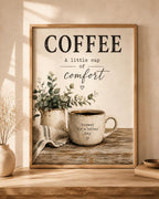 Coffee Wall Art Print, Farmhouse Kitchen Decor, Coffee Bar Sign, Neutral Rustic Artwork, Scandinavian Coffee Corner Print