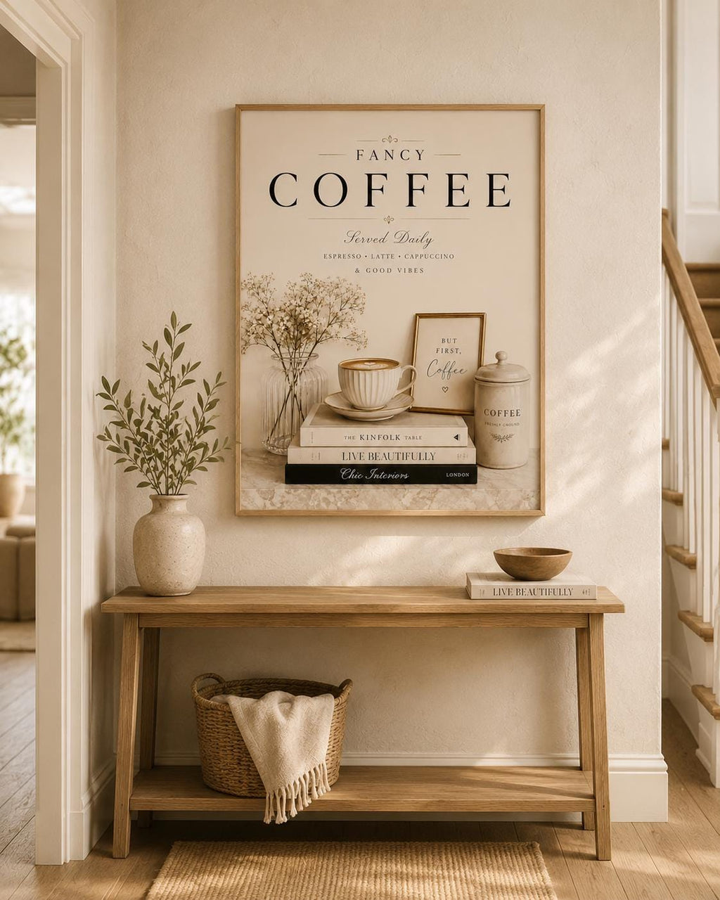 Scandinavian coffee wall art mockup