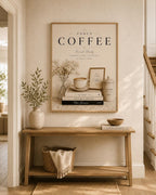 Framed coffee station print lifestyle mockup