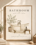 Neutral bathtub bathroom wall art front image
