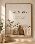 Laundry Room Wall Art Print, Neutral Farmhouse Laundry Decor, Scandinavian Utility Room Print, Minimalist Beige Home Decor
