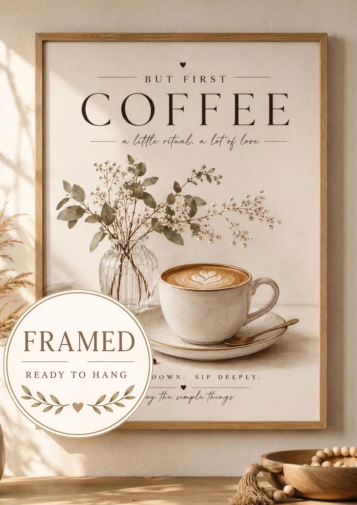 Framed coffee wall art front image