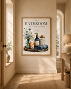 Scandinavian bathroom wall art lifestyle mockup