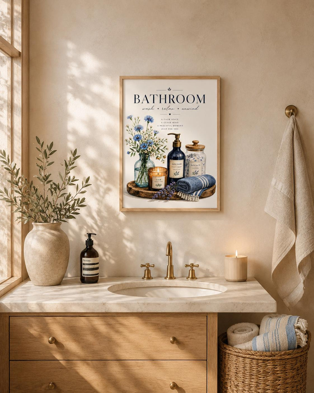 Spa bathroom print lifestyle mockup