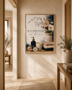 Framed Relax Refresh Renew bathroom print lifestyle image
