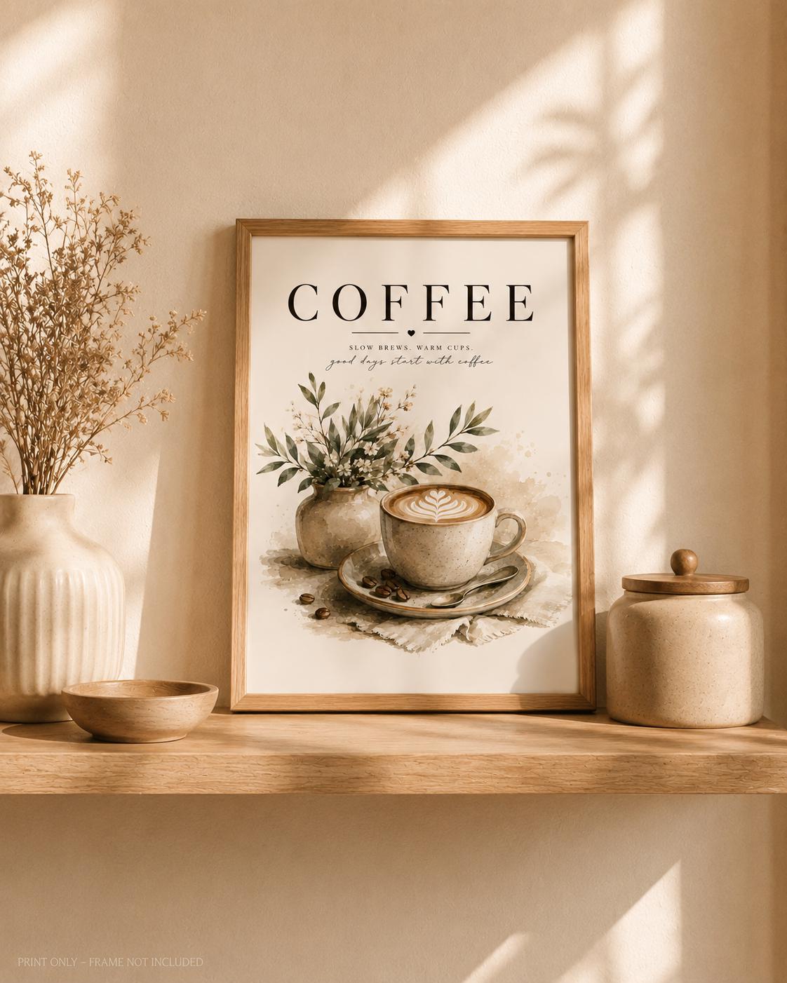 Framed coffee station wall art lifestyle image