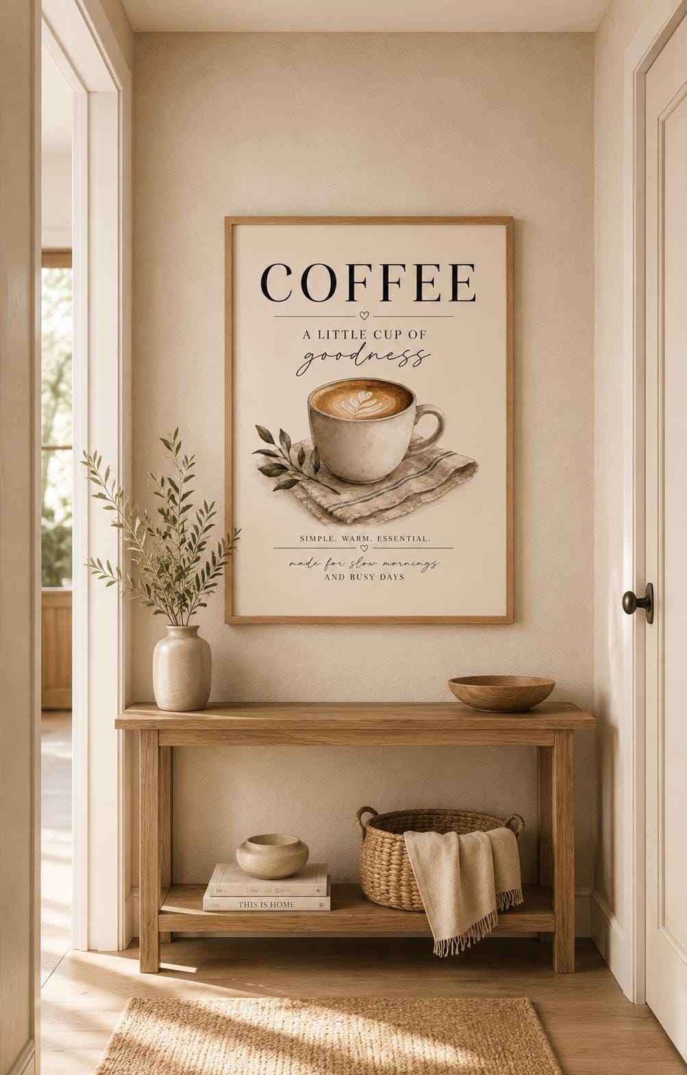 Scandinavian coffee print lifestyle mockup