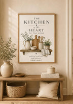 Kitchen Wall Art Print Farmhouse Decor, Neutral Kitchen Artwork, Scandinavian Home Decor, Rustic Shelf Print, Cozy Gift