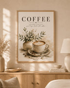 Framed Scandinavian coffee print lifestyle mockup
