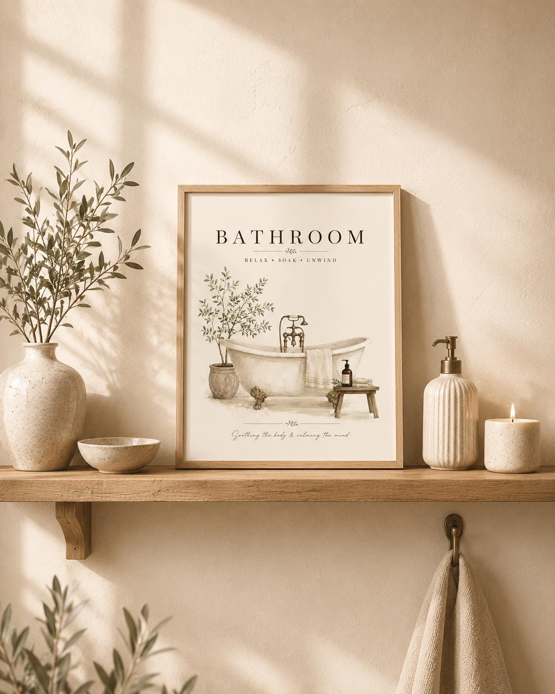 Spa bathroom artwork lifestyle image