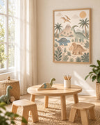 Dinosaur nursery wall art room mockup