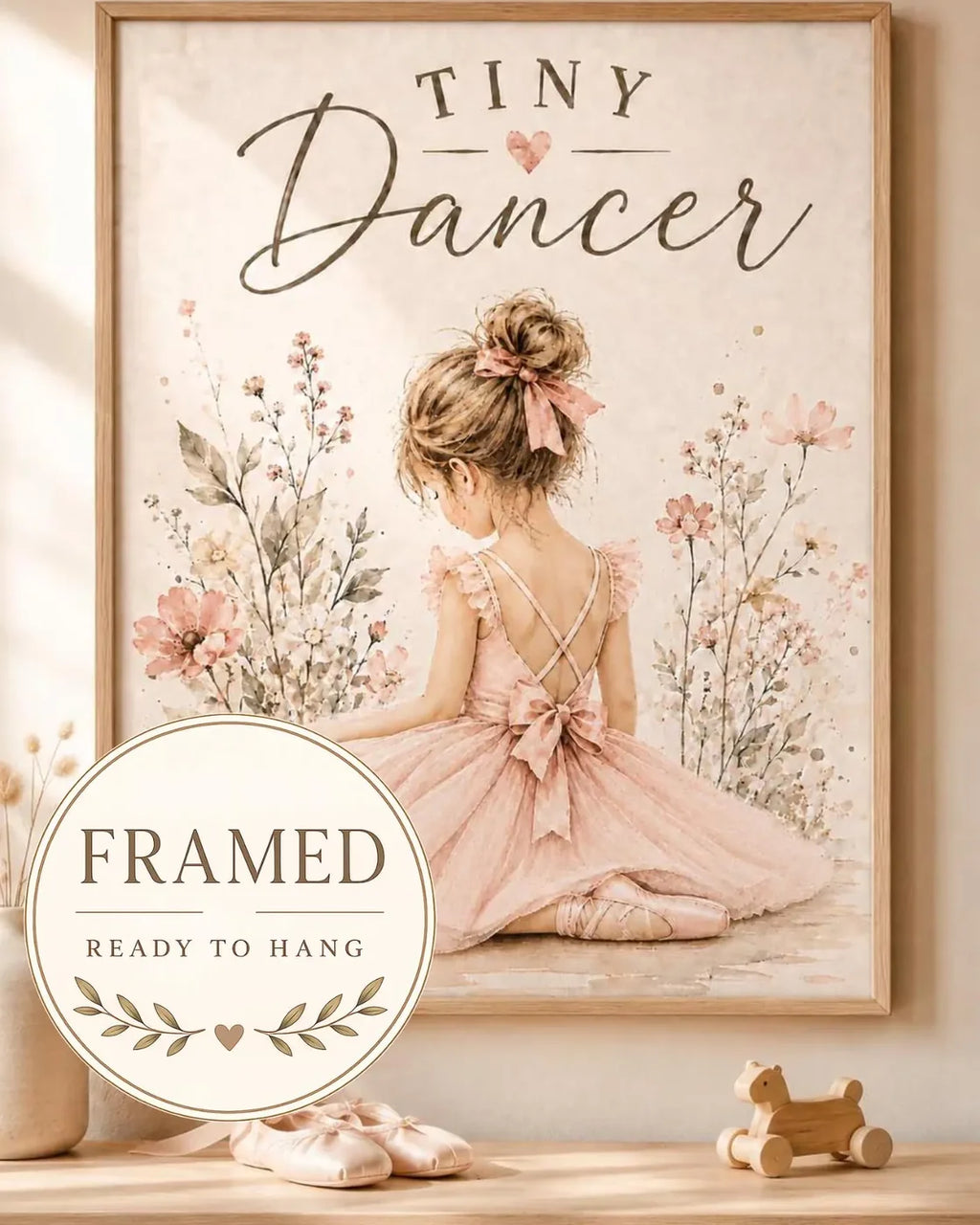 Framed Tiny Dancer ballerina print 4x5 front image
