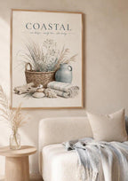 Coastal still life framed print lifestyle mockup