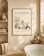 Neutral bathroom wall art styled room