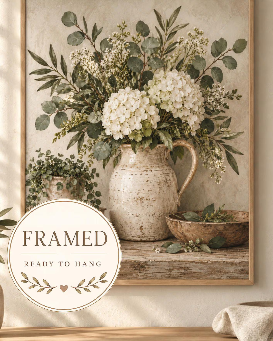 Framed Hydrangea wall art 4x5 front image