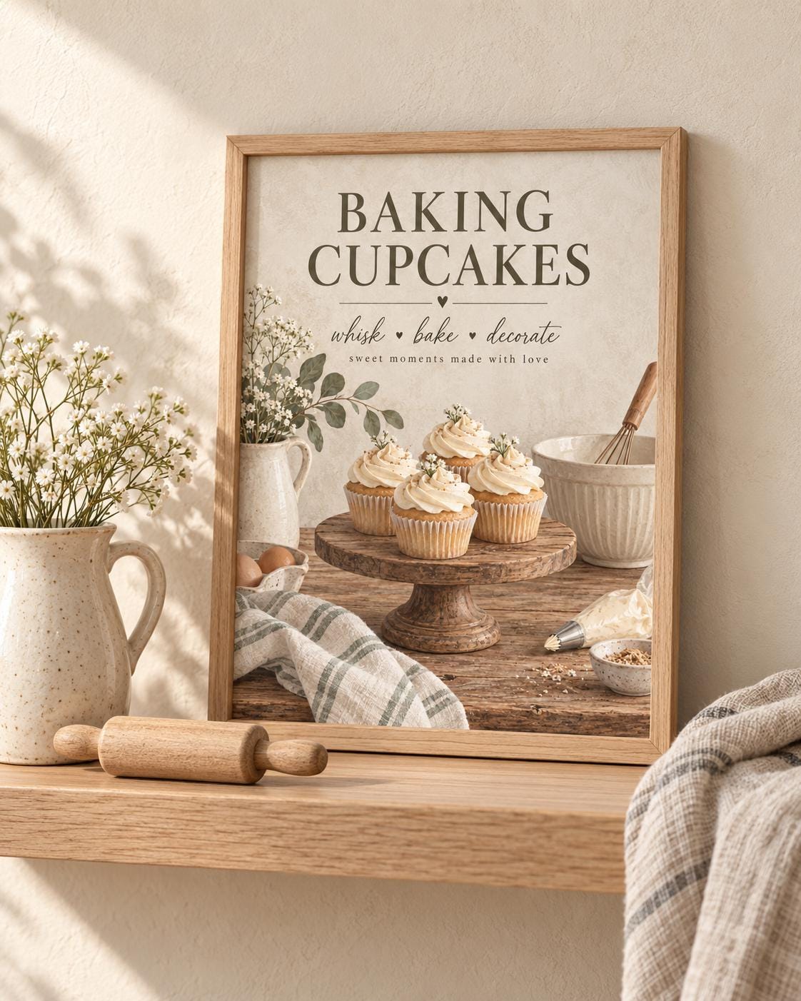 Framed rustic baking wall art home styling