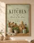 Sage green Heart of the Home kitchen print front image