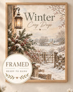 Framed Winter Cosy Days print 4x5 front image