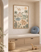 Dinosaur nursery wall art styled room mockup