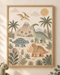 Neutral dinosaur nursery print front image