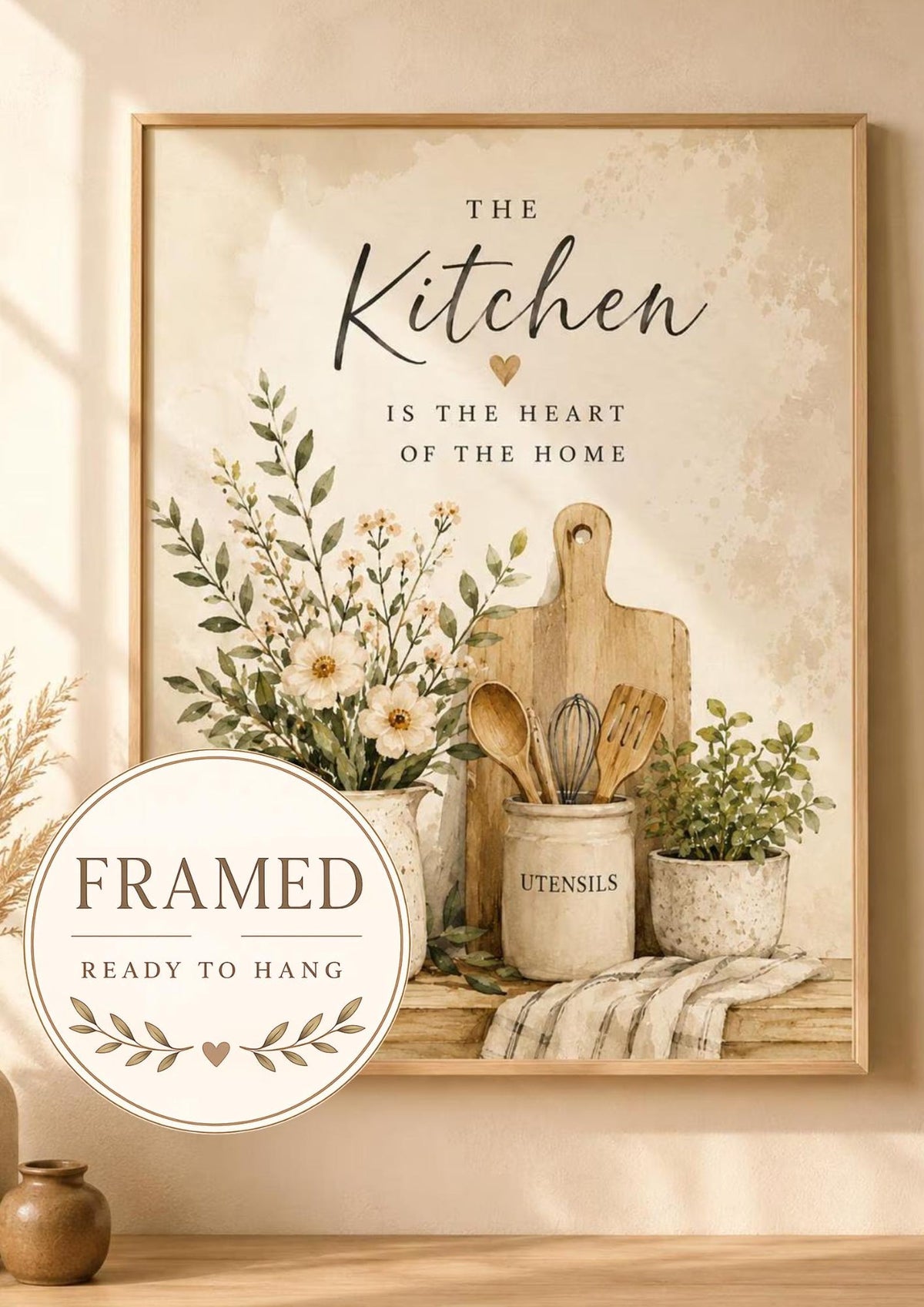 Heart of the home kitchen framed print — Etsy front image