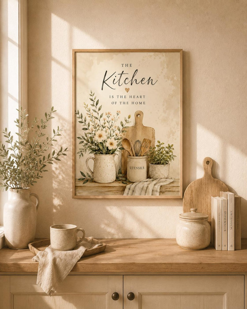 Heart of the home kitchen print — lifestyle mockup 1