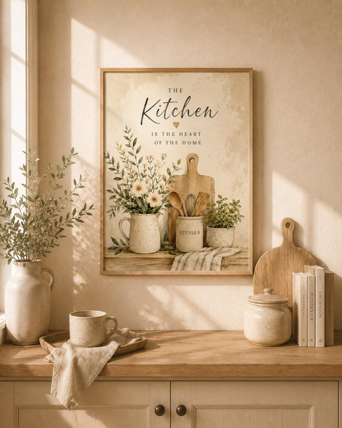 Heart of the home kitchen print — lifestyle mockup 1