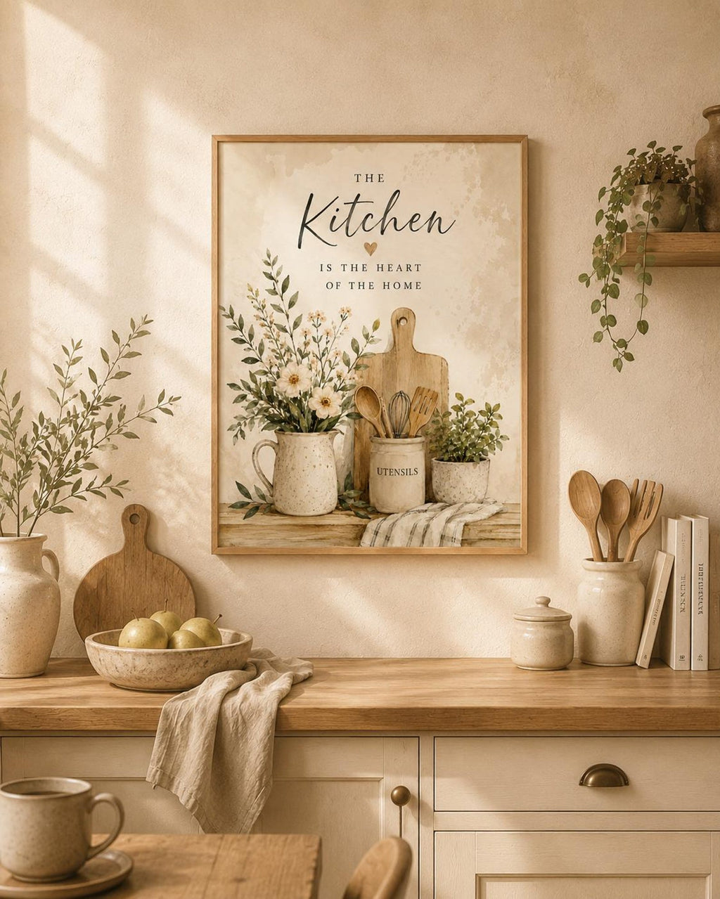 Heart of the home kitchen print — lifestyle mockup 2
