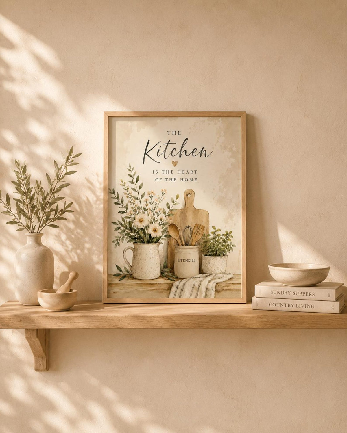 Heart of the home kitchen print — lifestyle mockup 3