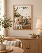 Knitting print craft corner lifestyle mockup