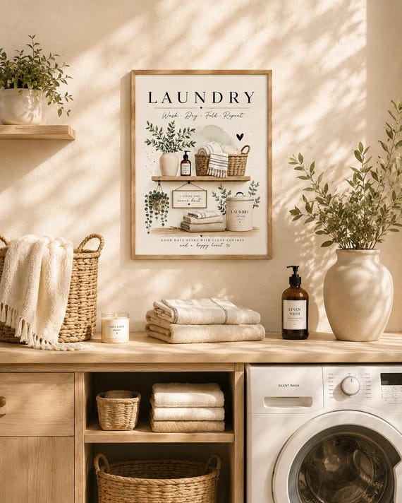 Farmhouse laundry room print mockup