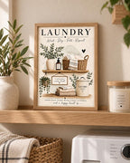 Framed Scandinavian laundry wall art mockup