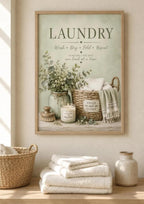 Framed sage green laundry room print lifestyle image 2