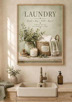 Framed sage green laundry room print lifestyle image 5