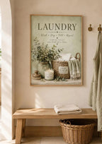 Framed sage green laundry room print lifestyle image 6
