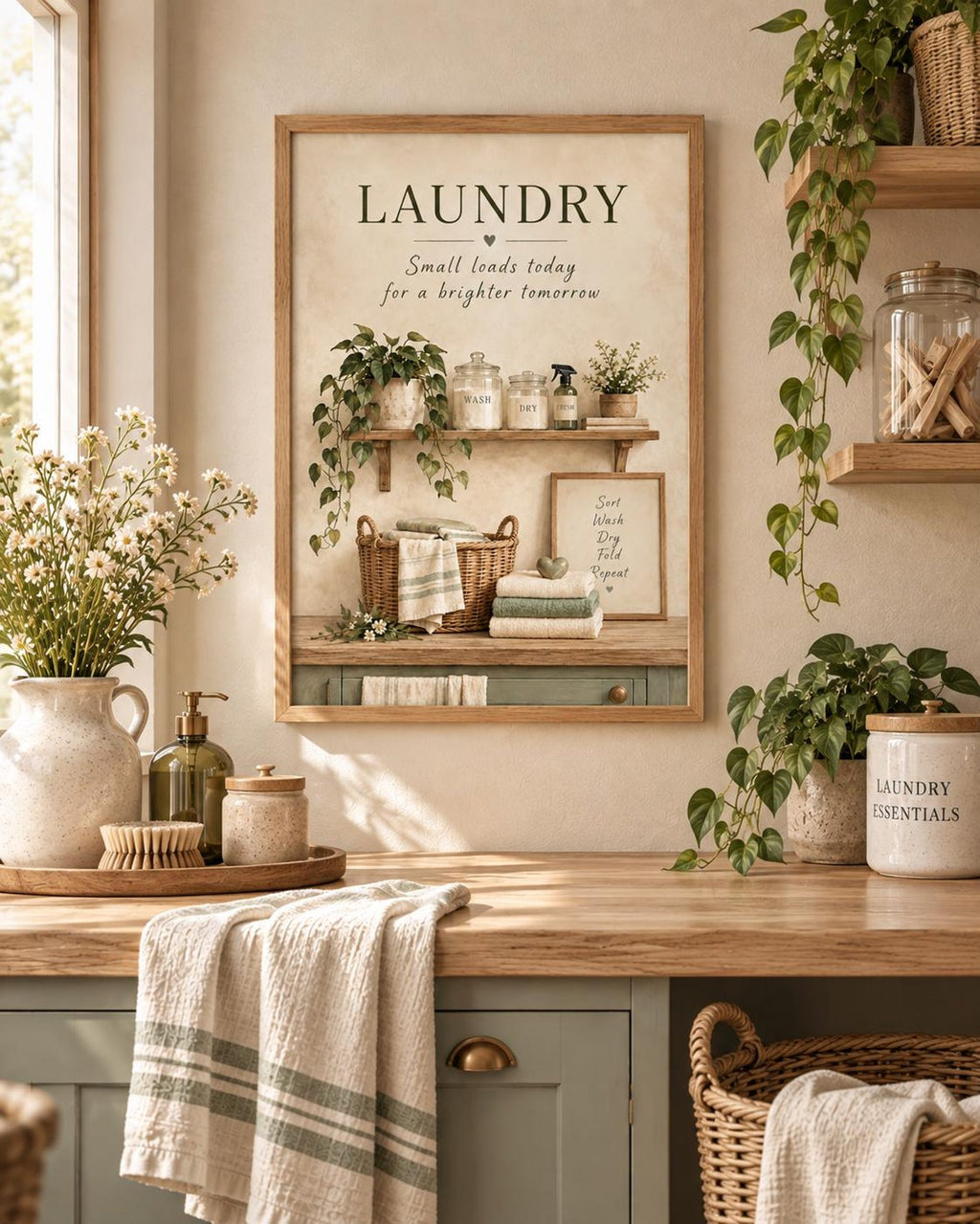 Laundry Room utility wall art cosy home mockup