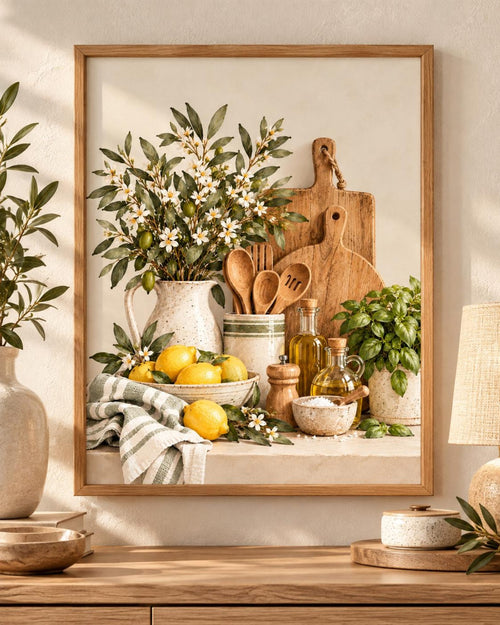 Print-only lemon and herb kitchen artwork front image