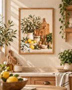 Print-only lemon and herb kitchen artwork lifestyle 2