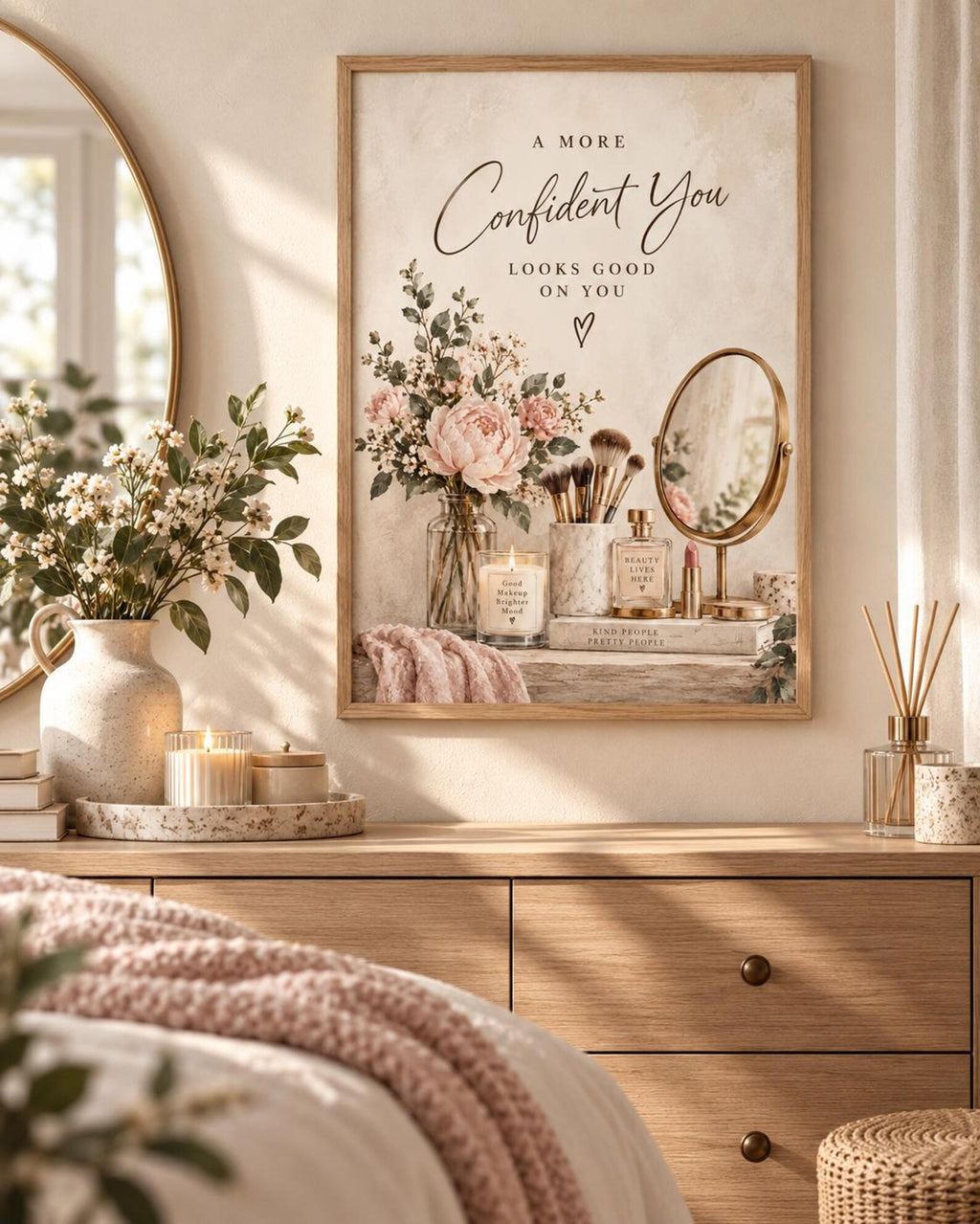 Vanity wall art feminine lifestyle mockup
