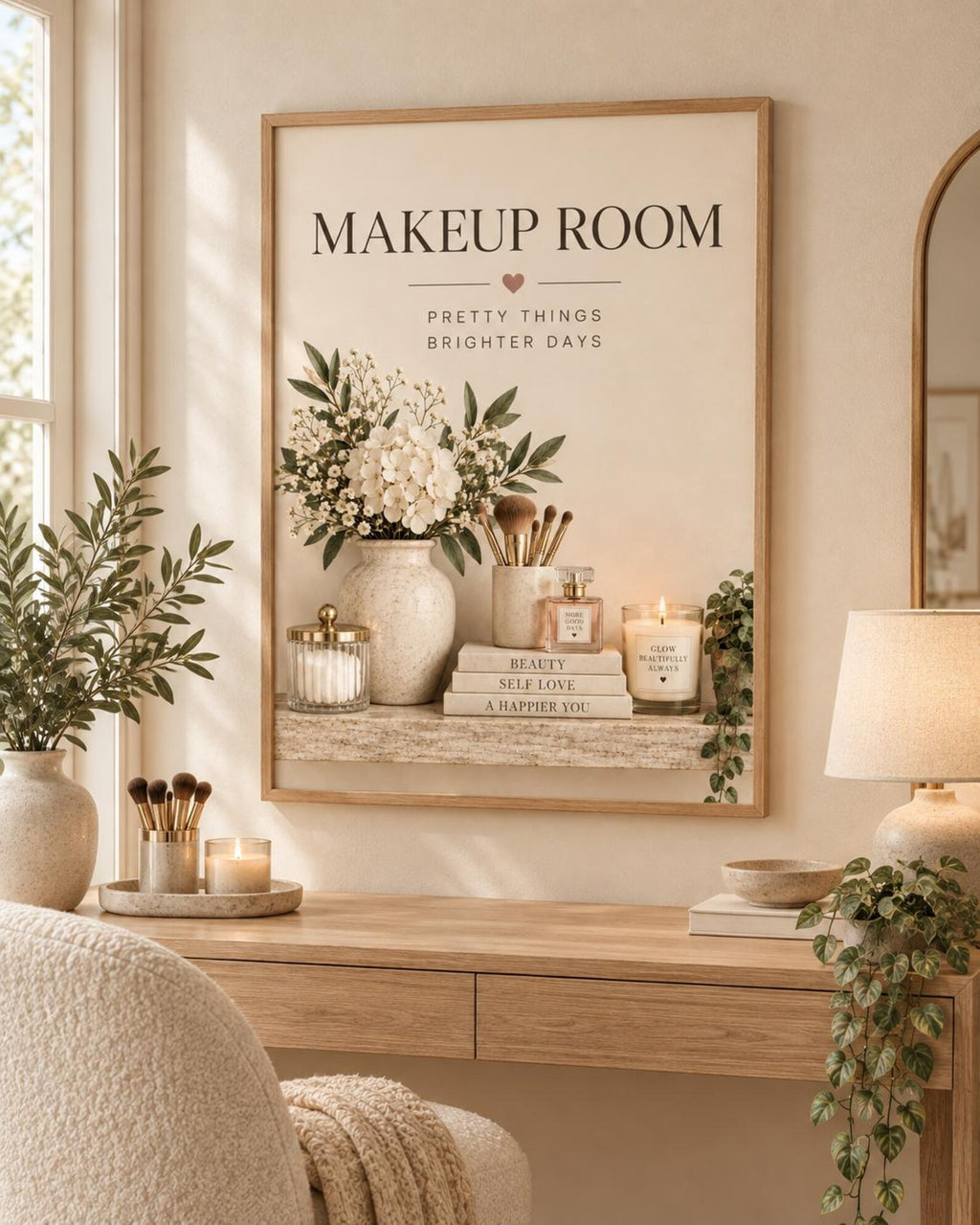 Makeup Room neutral vanity lifestyle mockup