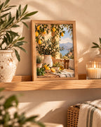 Mediterranean lemon print in a warm interior, lifestyle view 5