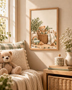 Teddy bear and bunny nursery print — lifestyle view 2