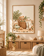 Teddy bear and bunny nursery print — lifestyle view 4