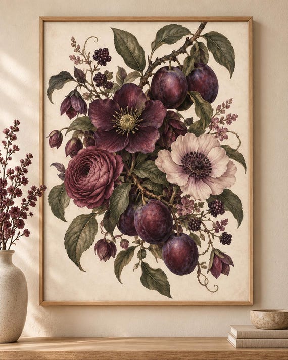 Plum botanical print front image
